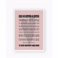 Plakat A4 Regler hos Bedstefar & Bedstemor Rosa